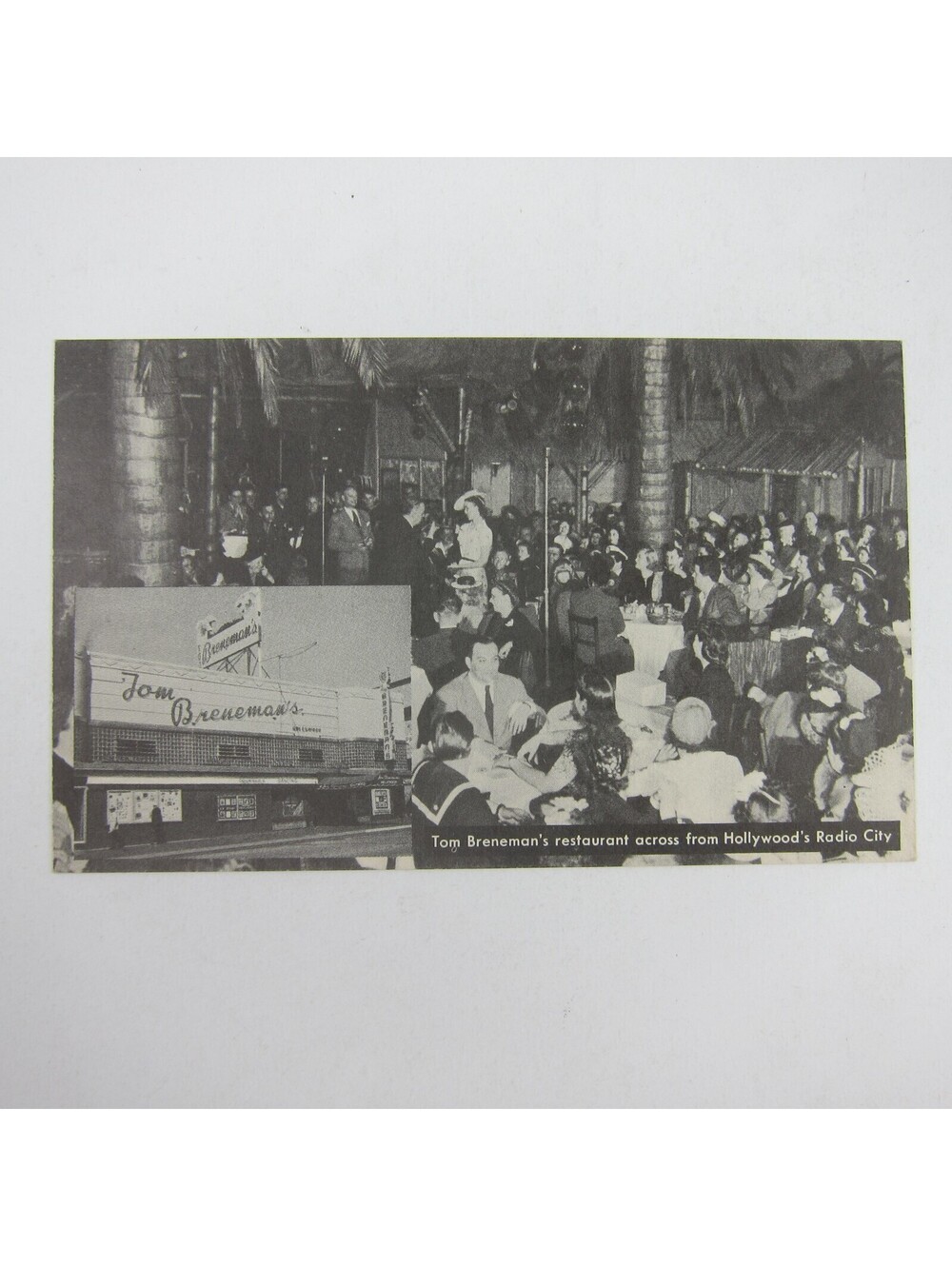 Postcard Tom Breneman's Restaurant Hollywood Radio City Vintage 1945 Unposted